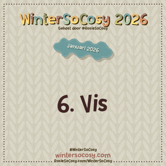 Aankondiging voor Dag 6 van WinterSoCosy Januari 2026. Het onderwerp is Vis.