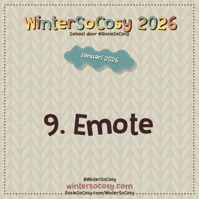 Aankondiging voor Dag 9 van WinterSoCosy Januari 2026. Het onderwerp is Emote.