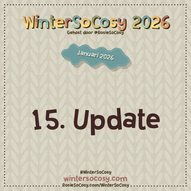Aankondiging voor Dag 15 van WinterSoCosy Januari 2026. Het onderwerp is Update.