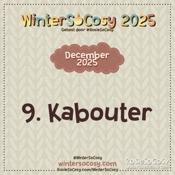 Aankondiging voor Dag 9 van WinterSoCosy 2025. Het onderwerp is Kabouter.